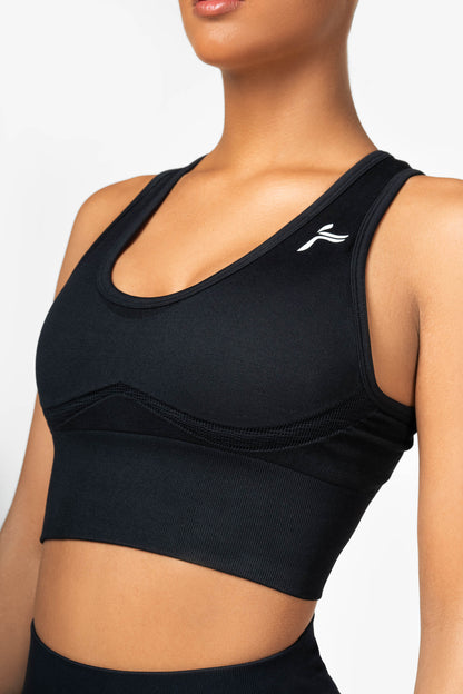 Black Elevate Crop Top - for dame - Famme - Sports Bra