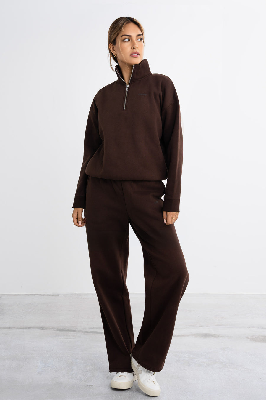 Half Zip Sweater · Brown