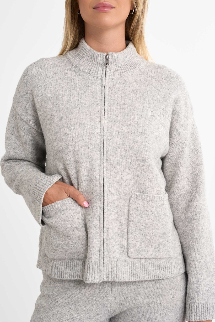 Legacy Full Zip Sweater · Grey
